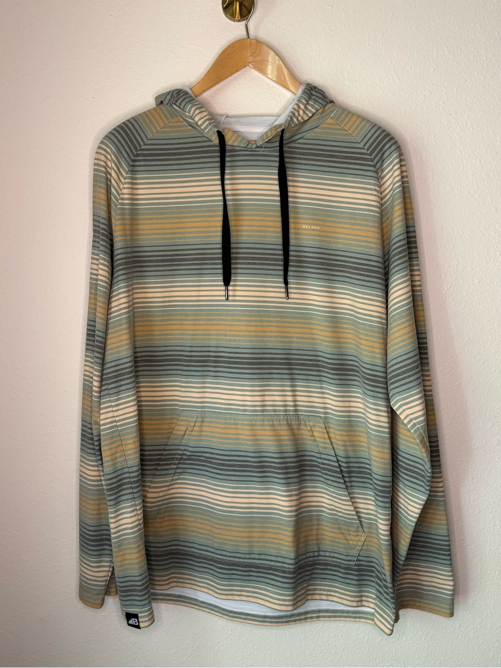 Belong Designs VersaTek Striped Lightweight Hoodie Bamboo Blend Men’s size XL